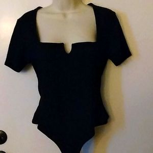 Prettylittlething black square neck bodysuit